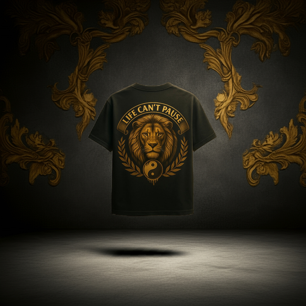 “LIFE CAN’T PAUSE” Lion Tee